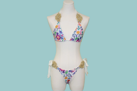 Floral Elegance Reversible Bikini Swimsuit